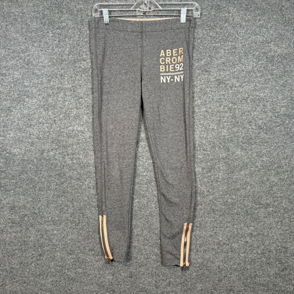 Abercrombie & Fitch Vintage Pants Womens Small Gray Leggings Logo Athleisure Y2K
